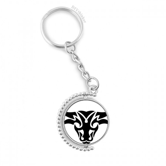 constellation taurus zodiac symbol rotatable keyholder disc accessories chain clip