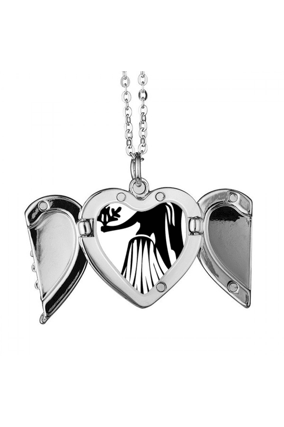 constellation virgo zodiac sign angel wings necklpendant fashion