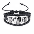 thumbnail image 1 of constellation virgo zodiac sign bracelet braided leather woven wristband, 1 of 3