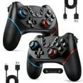 thumbnail image 1 of Fousixdi Wireless Controller for Switch 2/Switch/Lite/OLED, 2 pack, Turbo/Ergonomic (Black&Black), 1 of 8