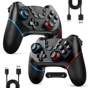 Fousixdi Wireless Controller for Switch 2/Switch/Lite/OLED, 2 pack, Turbo/Ergonomic (Black&Black)