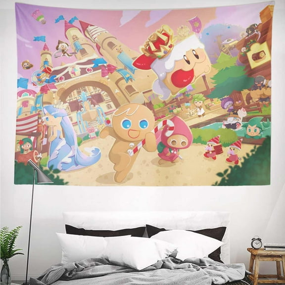 cookie run kingdom Tapestry Gift Wall Hanging Backdrop for Room Bedroom Girls Fans Background Banner Party Birthday Supplies Decor
