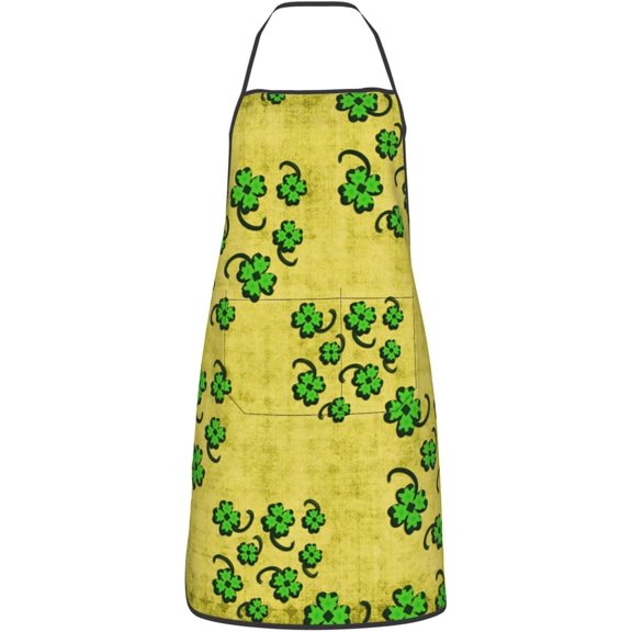 cool clover apron,cooking aprons for man women,kitchen apron chef apron adjustable garden aprons with 2 pockets