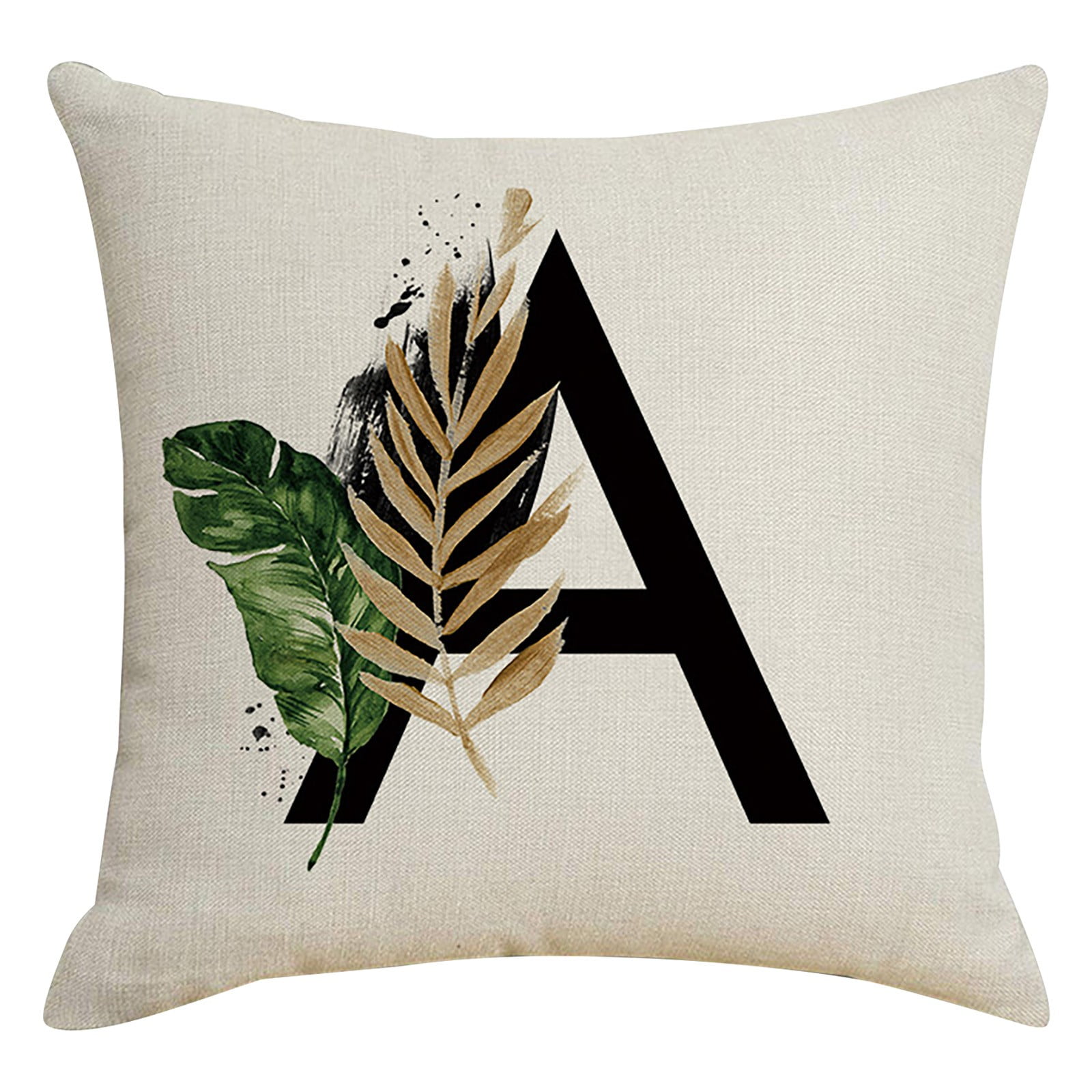 coop pillowAlphabet Decorative Pillow Covers 18x18 Inch Pink Letter A Pillow Covers Floral Throw