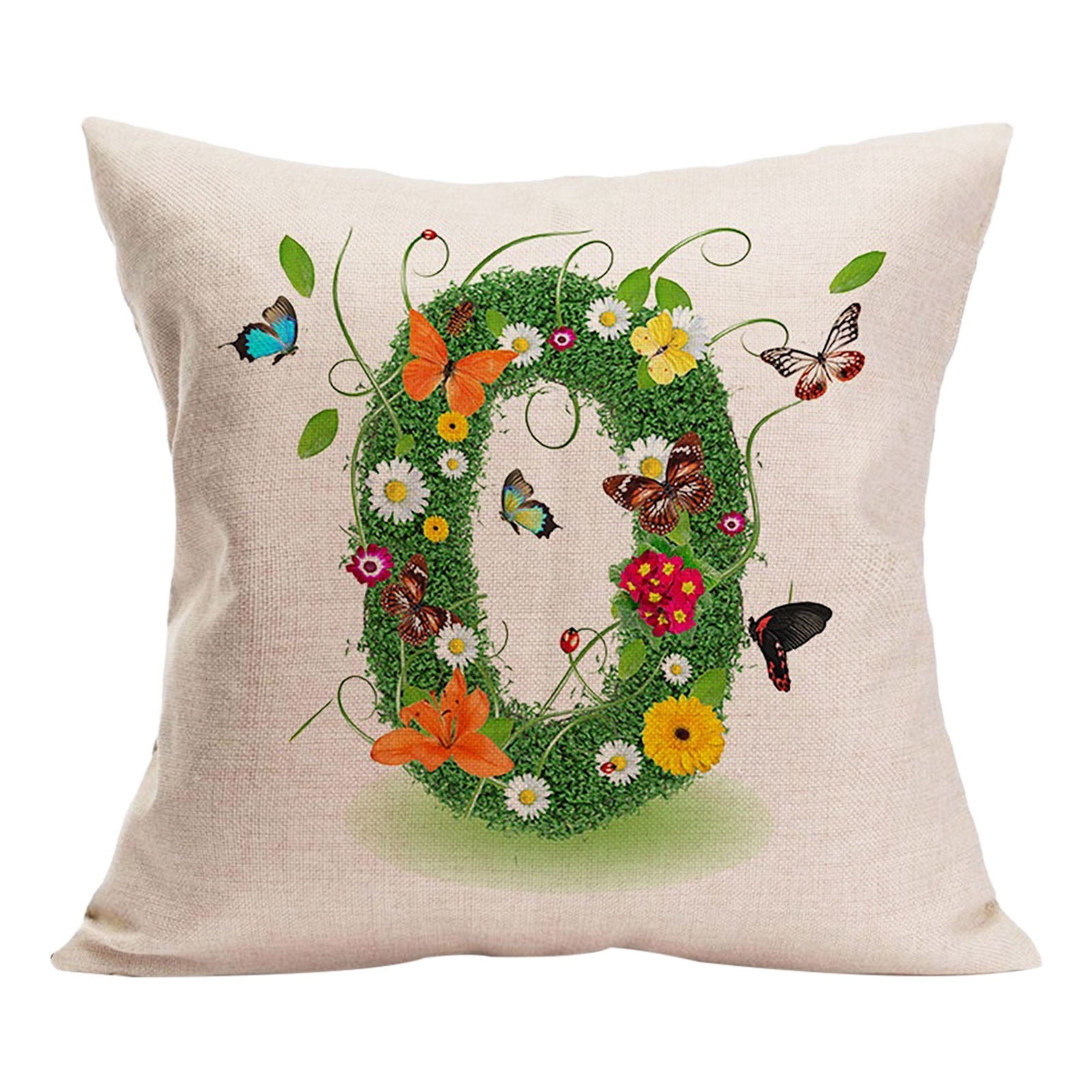 coop pillowSpring Pillow Covers Cushion Cases 18x18 Inch Spring Throw Pillow Covers Monogram