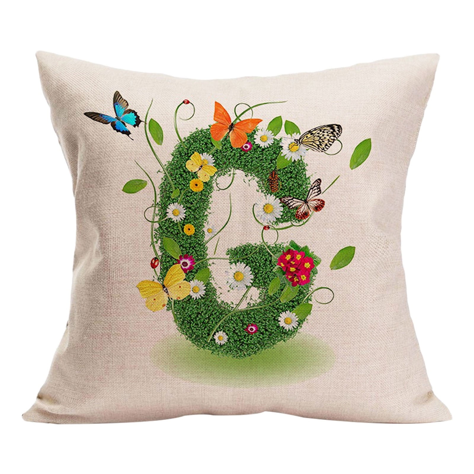 coop pillowSpring Pillow Covers Cushion Cases 18x18 Inch Spring Throw Pillow Covers Monogram