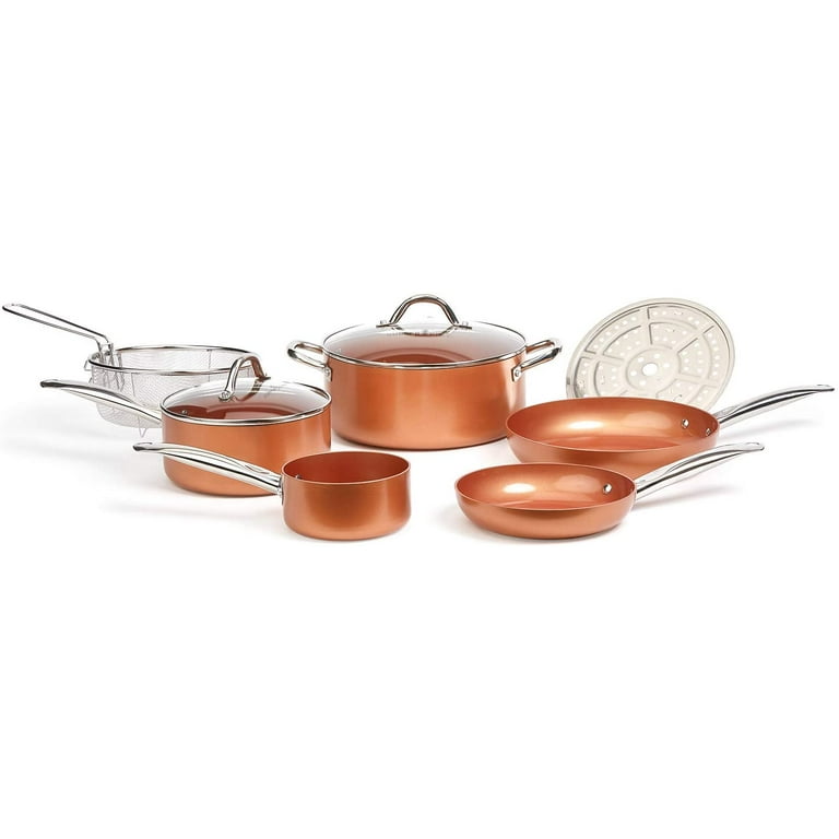  Copper Chef Cookware 9-Pc. Round Pan Set, Aluminum and Steel  with Ceramic Non-Stick Coating Cookware Set, Includes Lids, Frying and  Roasting Pans Accessories, Pots and Pans Set: Home & Kitchen