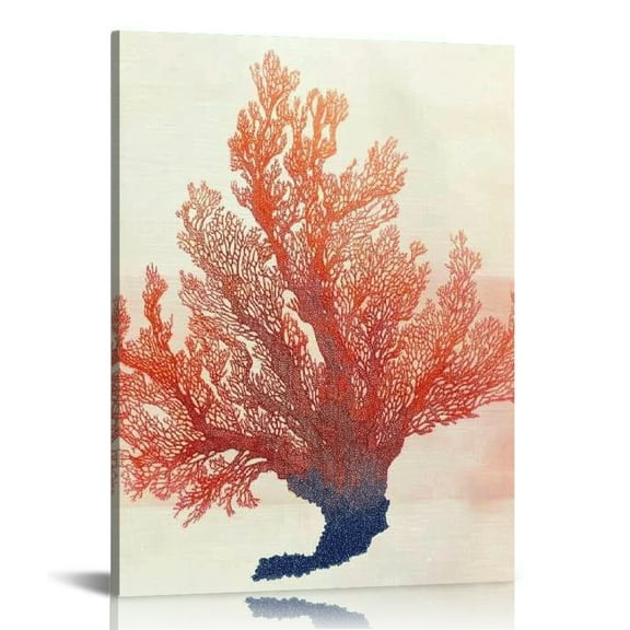 coral generative art silk screen Wall Decor for Bathroom Canvas Living Room Bedroom Home Office Wall Decor