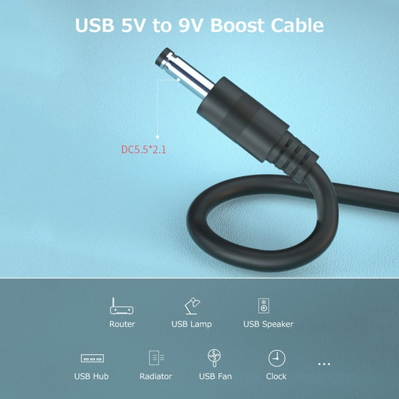 cord,Boost Cable 5v Cable 5.5 5.5 * Usb To Usb Boost Cable Usb Cable Usb To Port Wide Compatibility Cable 5v To 9v Usb To 9v Convert Cable 5.5 * 2.1
