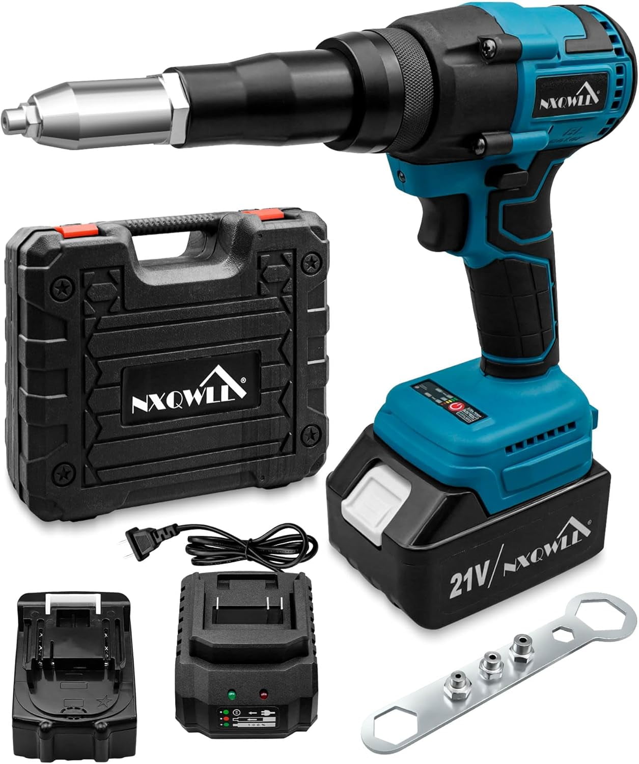 cordless rivet gun, electric brushless blind rivet tool kit with ...