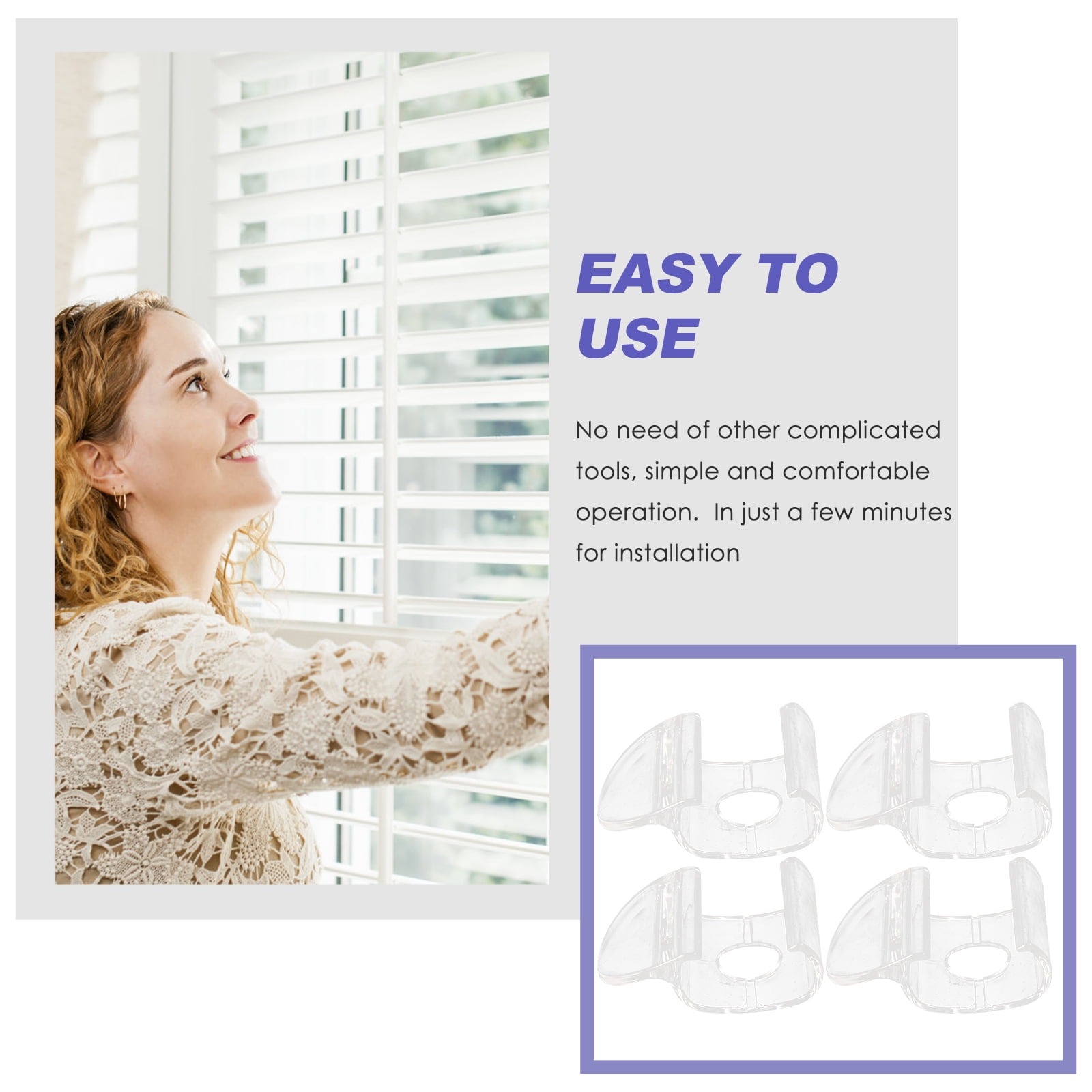 cordless shade handles 4pcs Cordless Shade Handles Roller Window Shades Pulls Transparent Blind