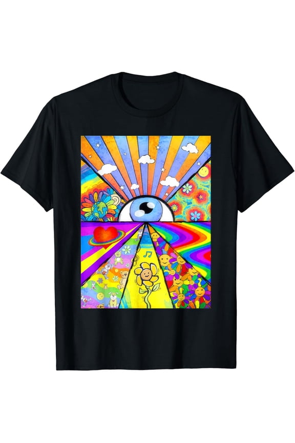 core Aesthetic Eyes Flower Rainbows Retro 80s 90s T-Shirt, F705 Tshirt All Size S-5XL