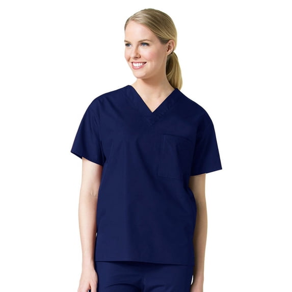 core by maevn unisex v-neck 1 pocket solid scrub top