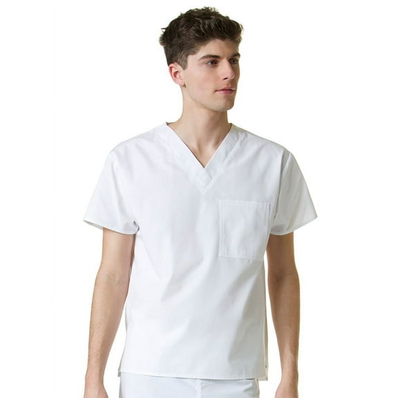 core by maevn unisex v-neck 1 pocket solid scrub top