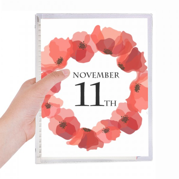corn garland remembrance day uk notebook loose diary refillable journal statiry