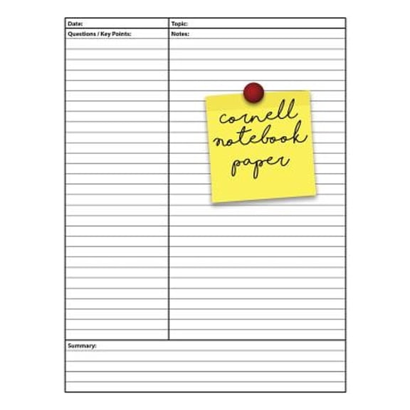 Pre-Owned cornell notebook paper: College Ruled Composition Notebook, 110 Cornell note paper pages, 8.5" x 11" , Durable Matte Cover (best note taking notebooks)