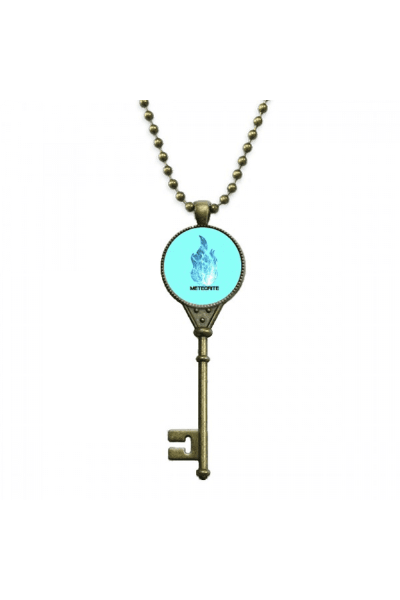 cosc spblue flame meteor key necklace pendant tray embellished chain