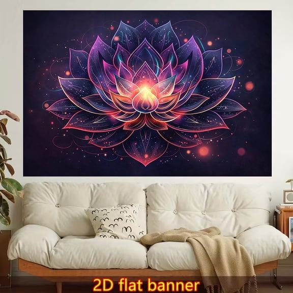 This cosmic mandala lotus spiritual tapestry, made of polyester fiber, is easy to hang and suitable for wall decoration in living rooms, bedrooms, offices, and family parties.