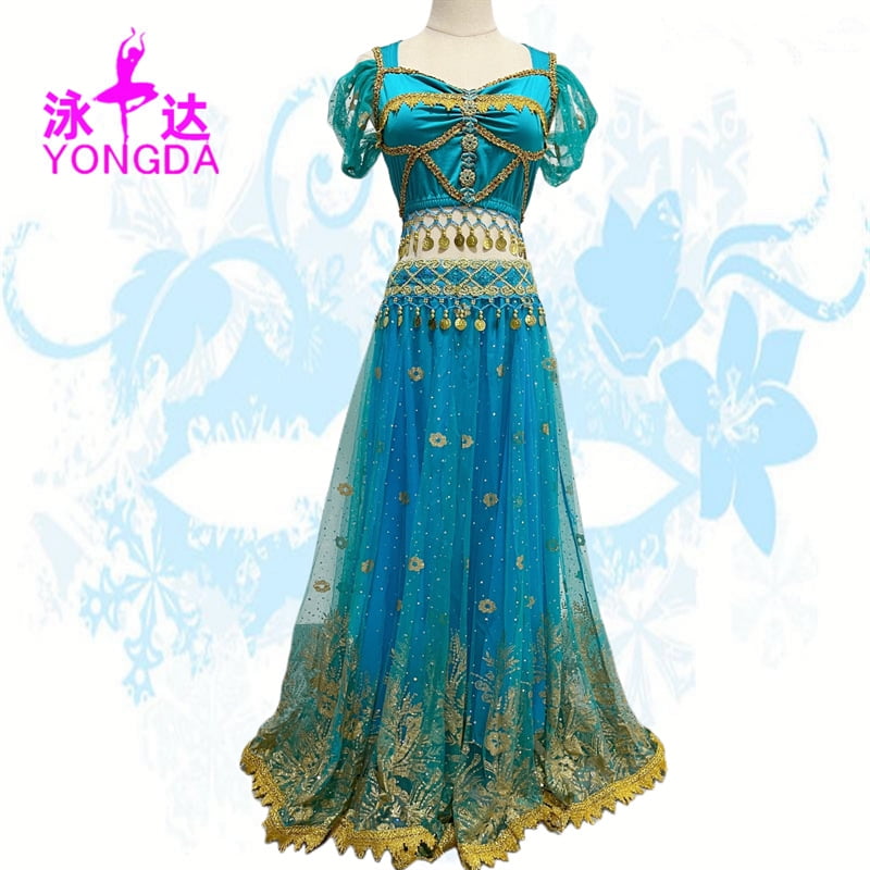 costume Aladdin Princess Jasmine belly dance practice costume Han and