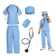 Doctor Costume for Kids Scrubs Pants with Accessories Set Toddler Children Cosplay 3-6 Years