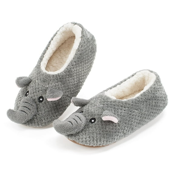 cosyone1997 Cute Fuzzy Animal Slippers for Women Girls Teens Kids, Warm Fluffy Bedroom Socks Indoor, Cozy House Shoes Non-slip Grip Soles, Winter Funny Gifts Unique