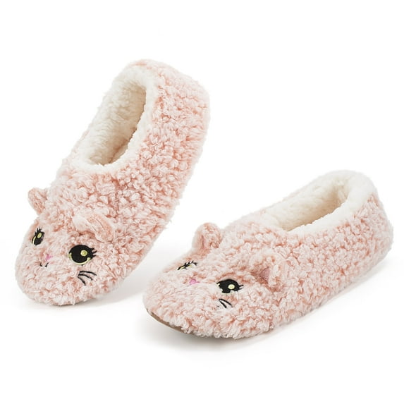 cosyone1997 Cute Fuzzy Animal Slippers for Women Girls Teens Kids, Warm Fluffy Bedroom Socks Indoor, Cozy House Shoes Non-slip Grip Soles, Winter Funny Gifts Unique
