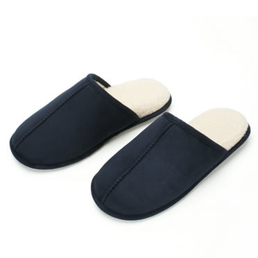 cosyone1997 Men's Scuff Slippers Indoor Outdoor Memory Foam House Shoes Non-slip Rubber Soles