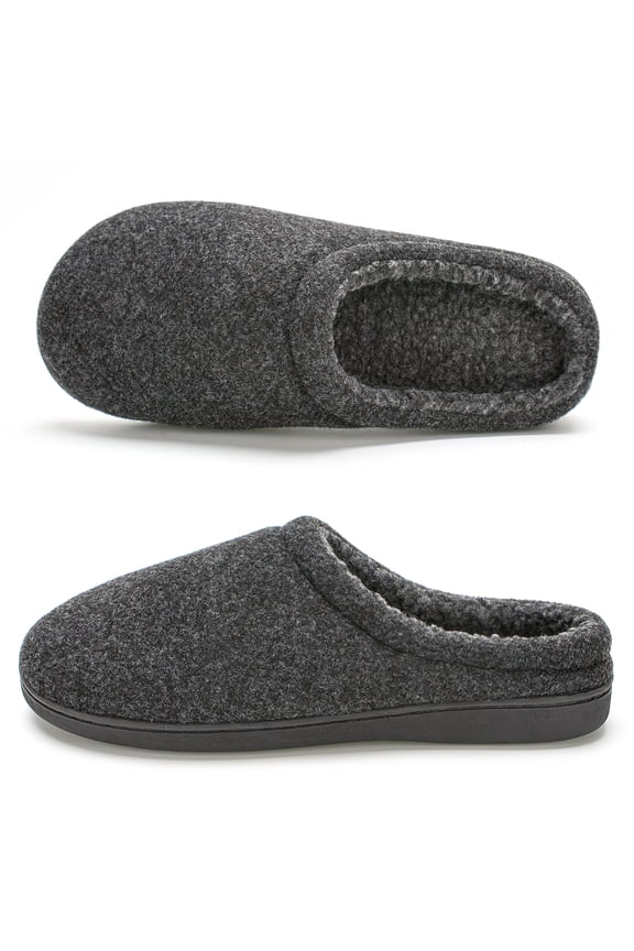 Men's Memory Foam Slippers Indoor Outdoor Cozy Fleece Lined Non-slip House Shoes