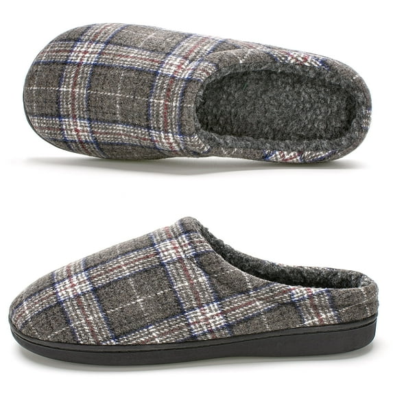 cosyone1997 Men's Memory Foam Slippers Indoor Outdoor Cozy Fleece Lined Non-slip House Shoes