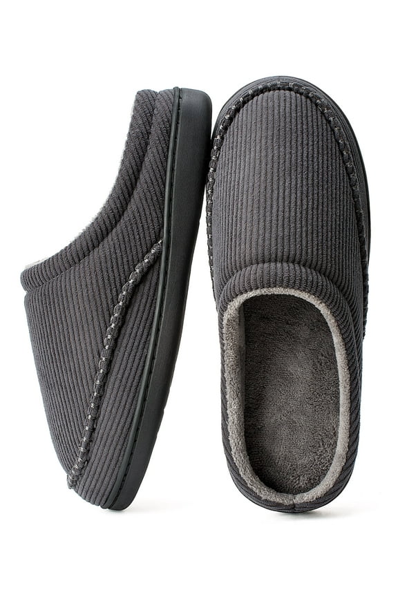 Men’s Memory Foam Slippers Indoor Outdoor Open Back House Shoes
