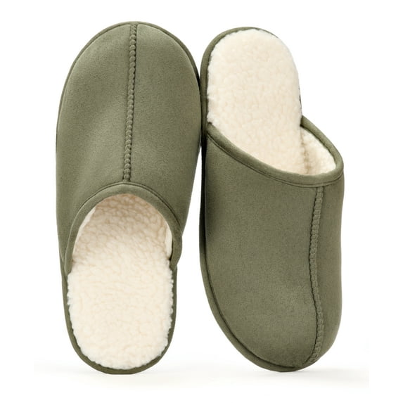 cosyone1997 Men's Scuff Slippers Indoor Outdoor Memory Foam House Shoes Non-slip Rubber Soles