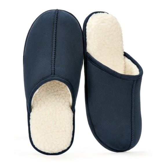 cosyone1997 Men's Scuff Slippers Indoor Outdoor Memory Foam House Shoes Non-slip Rubber Soles