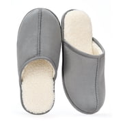 cosyone1997 Men's Scuff Slippers Indoor Outdoor Memory Foam House Shoes Non-slip Rubber Soles