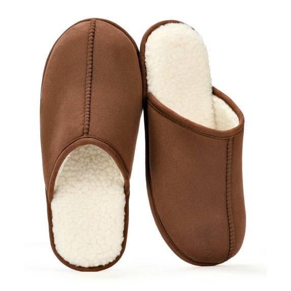 cosyone1997 Men's Scuff Slippers Indoor Outdoor Memory Foam House Shoes Non-slip Rubber Soles