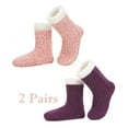 thumbnail image 1 of cosyone1997 Women’s 2-Pair Fuzzy Slipper Socks with Grips, Warm House Socks, 1 of 6