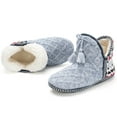 thumbnail image 1 of cosyone1997 Women's Bootie Slippers with Memory Foam Cozy Warm House Shoes Indoor Outdoor Winter Fuzzy Ankle Boots Unique Gifts Blue Adult Size 7-8, 1 of 7