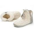thumbnail image 1 of cosyone1997 Women's Bootie Slippers, Cozy Warm House Shoes with Memory Foam Indoor Outdoor Non-Slip Soles, Winter Fuzzy Bedroom Ankle Boots, Unique Christmas Gifts Ivory Adult Size 9-10, 1 of 7
