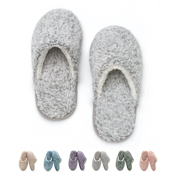 cosyone1997 Women's Fuzzy House Slippers Memory Foam Indoor/Outdoor Soles