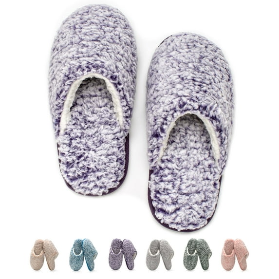 cosyone1997 Women's Fuzzy House Slippers Memory Foam Indoor/Outdoor Soles