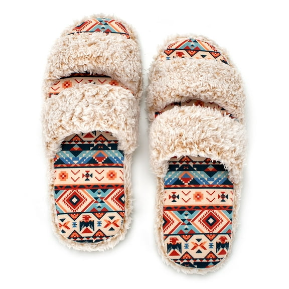 cosyone1997 Women's Fuzzy Open Toe Memory Foam Slippers Indoor Outdoor House Shoes