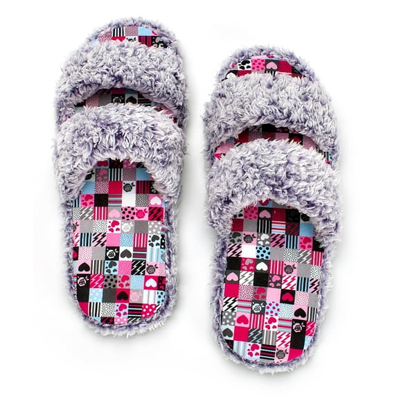 cosyone1997 Women's Fuzzy Open Toe Memory Foam Slippers Indoor Outdoor House Shoes