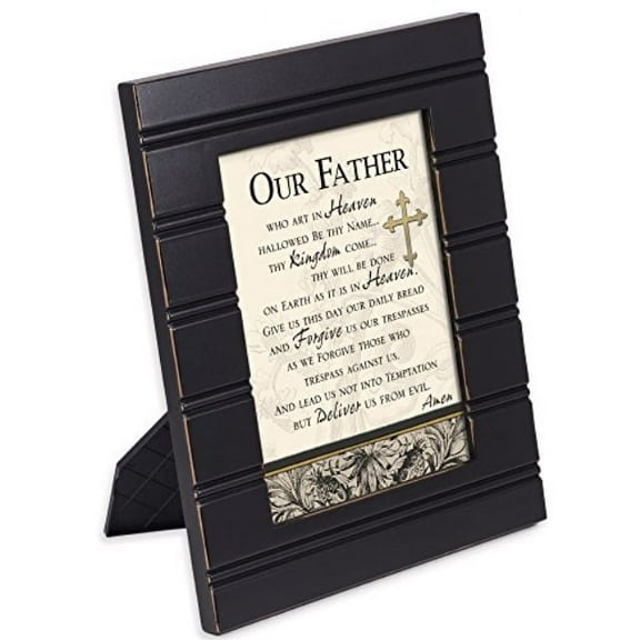 cottage garden the lords prayer our father cross 8 x 10 distressed black accent picture frame plaque