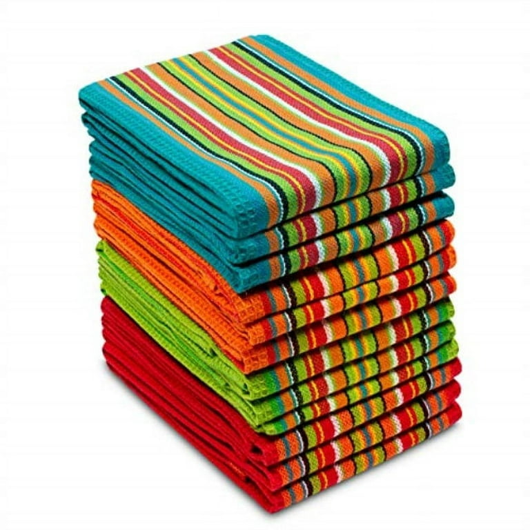 COTTON CRAFT Oversized Kitchen Towels - 4 Pack 100% Cotton Basketweave Tea  Dish