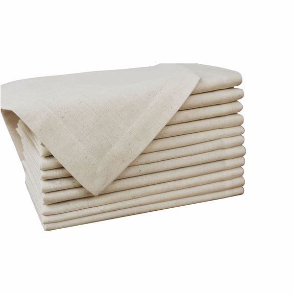 GFI LINEN CLUBS Linen Rich Cotton Blend Dinner Napkins, 18 x 18 in, Set of 12, Hemstitched