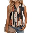 thumbnail image 1 of cotton linen tops for women Sleeveless Shirt Button V Neck Trendy T-Shirts Summer Lightweight Beach Vacation Outfits, 1 of 5