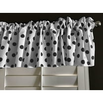 cotton polka dots window valance 58 wide black on white