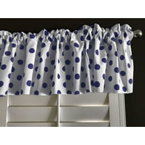 cotton polka dots window valance 58 wide navy on white