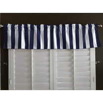 cotton stripe window valance 58 wide 2 inch stripe navy
