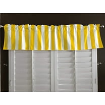 cotton stripe window valance 58 wide 2 inch stripe yellow and white