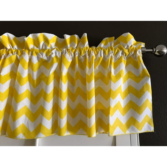 cotton zig zag chevron window valance 58 wide yellow